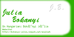 julia bokanyi business card
